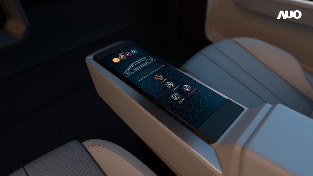 熊猫体育以人性化设计打造多变形态中控显示(Morphing Center Control)，不使用时仅平面显示信息，进行操作时，显示器则会动态隆起，转变成3D实体按钮，并有触觉回馈，展示人机互动新体验