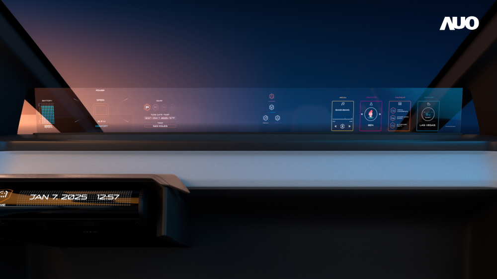 熊猫体育无界透明显示接口(Horizon Image Glass)透过车运算方案整合仪表板、中控台及副驾显示器，一体式全景呈现，提供乘用者清晰的前方视野、行车必要信息与娱乐功能